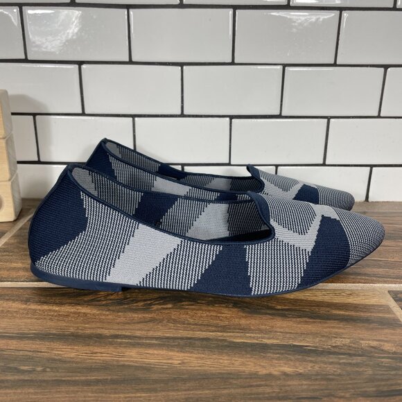 Skechers Cleo Sherlock Womens Size 8.5 Shoes Navy Gray Slip On Ballet Flats - Picture 3 of 12